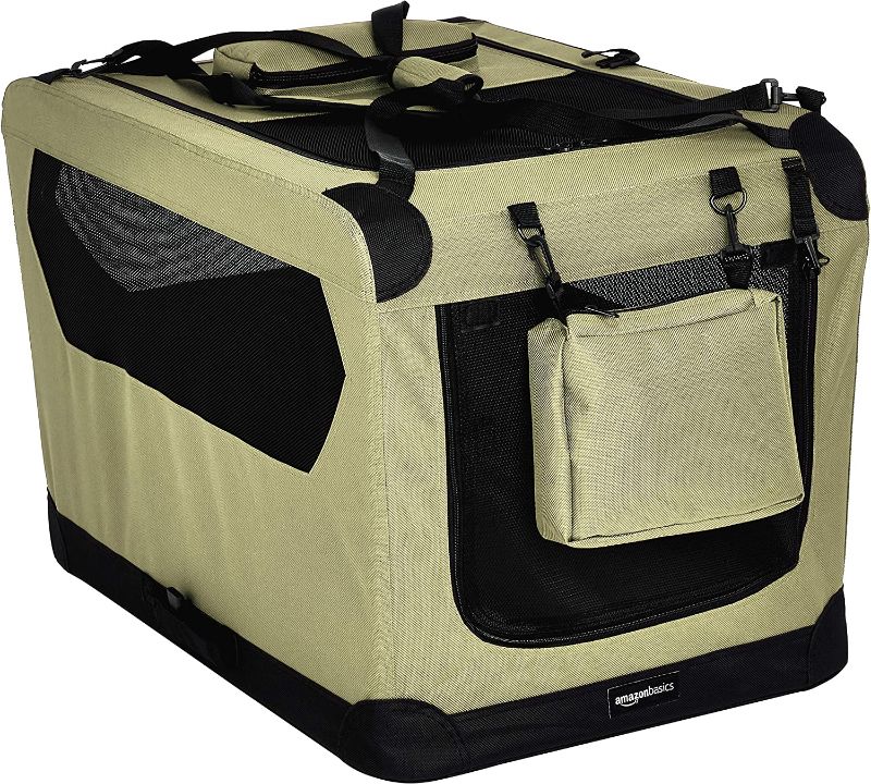 Photo 1 of Amazon Basics Premium Folding Portable Soft Pet Dog Crate Carrier Kenne