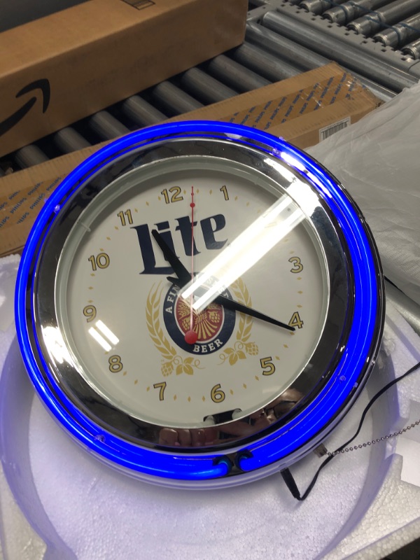 Photo 1 of *** POWERS ON *** Lite Retro Neon Wall Clock - Battery Operated Wall Clock Vintage Bar Garage Kitchen Game Room
