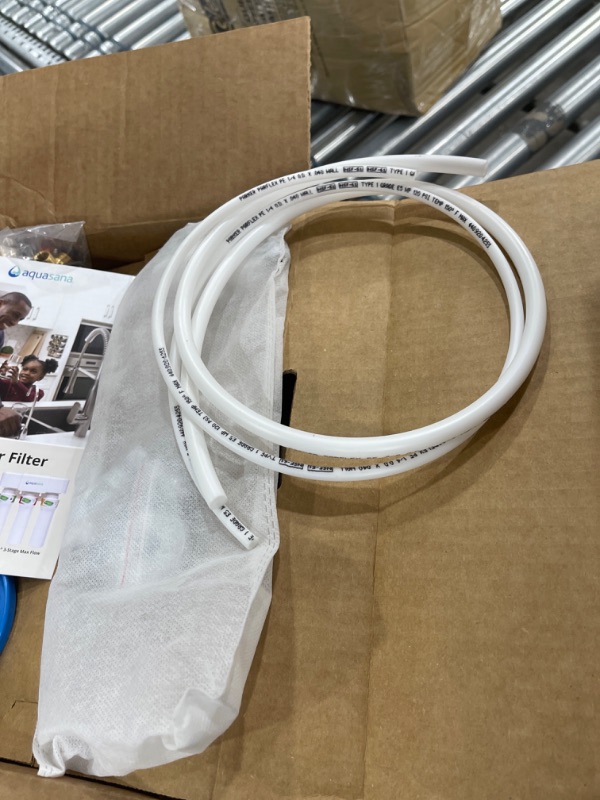 Photo 1 of Aquasana 3-Stage Max Flow Claryum Under Sink Water Filter System - Kitchen Counter Claryum Filtration - Filters 99% Of Chlorine - Chrome Faucet - AQ-5300+.56 , White