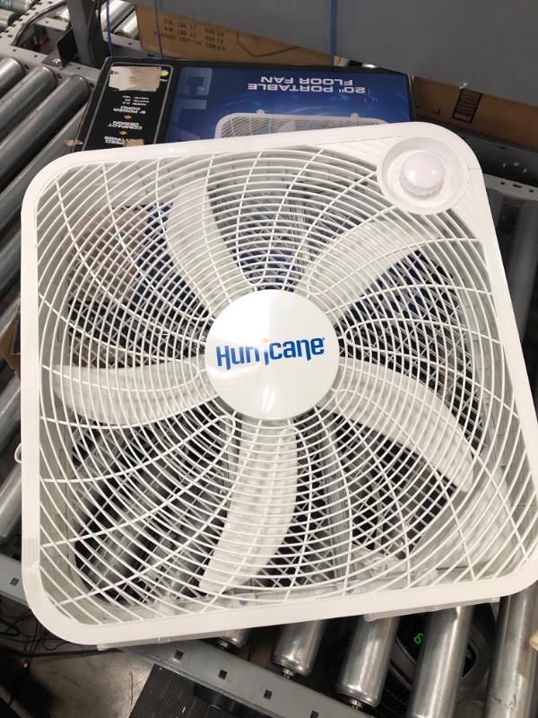 Photo 1 of Hurricane Box Fan - 20 Inch, Classic Series, Floor Fan with 3 Energy Efficient Speed Settings, Compact Design, Lightweight - ETL Listed, White Box Fan 20"