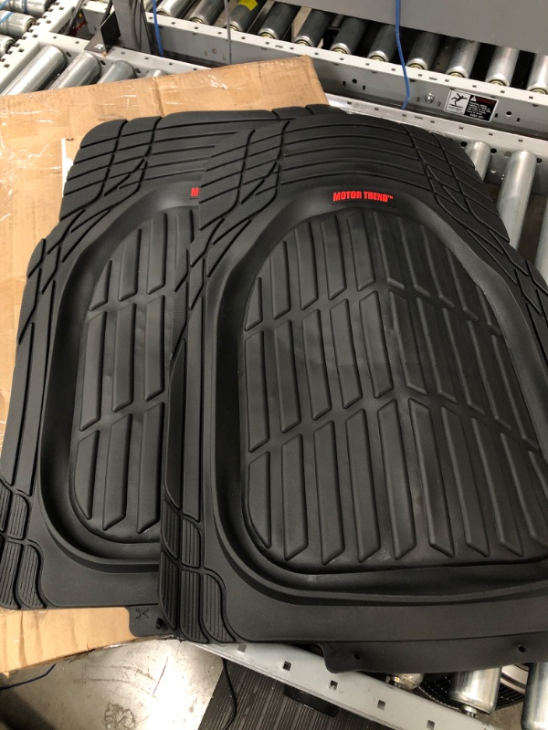 Photo 2 of Motor Trend - MT-923-BK 923-BK Black FlexTough Contour Liners-Deep Dish Heavy Duty Rubber Floor Mats for Car SUV Truck & Van-All Weather Protection, Universal Trim to Fit Full Set Black