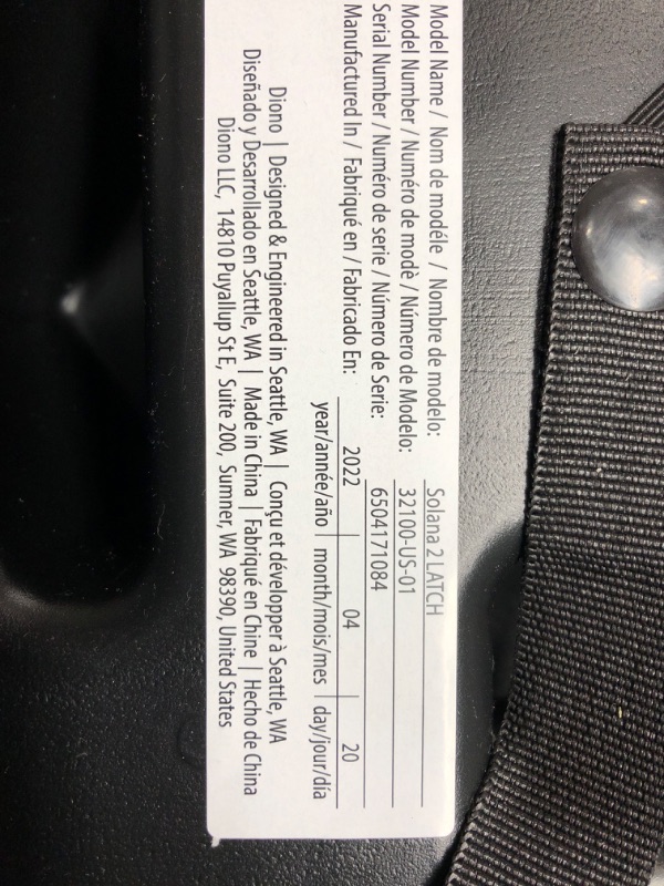 Photo 3 of Diono Solana 2 XL 2022, Dual Latch Connectors, Lightweight Backless Belt-Positioning Booster Car Seat, 8 Years 1 Booster Seat, Black NEW! LATCH Connect Single Black