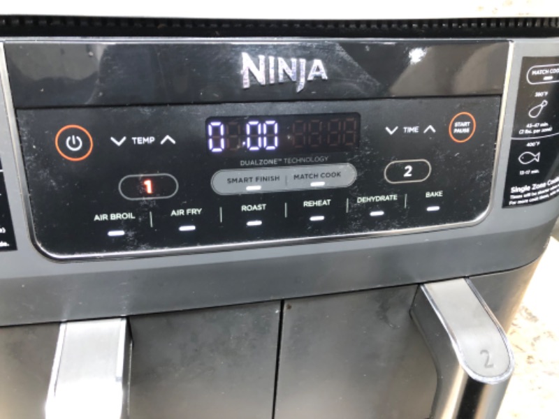 Photo 3 of Ninja DZ201 Foodi 8 Quart 6-in-1 DualZone 2-Basket Air Fryer