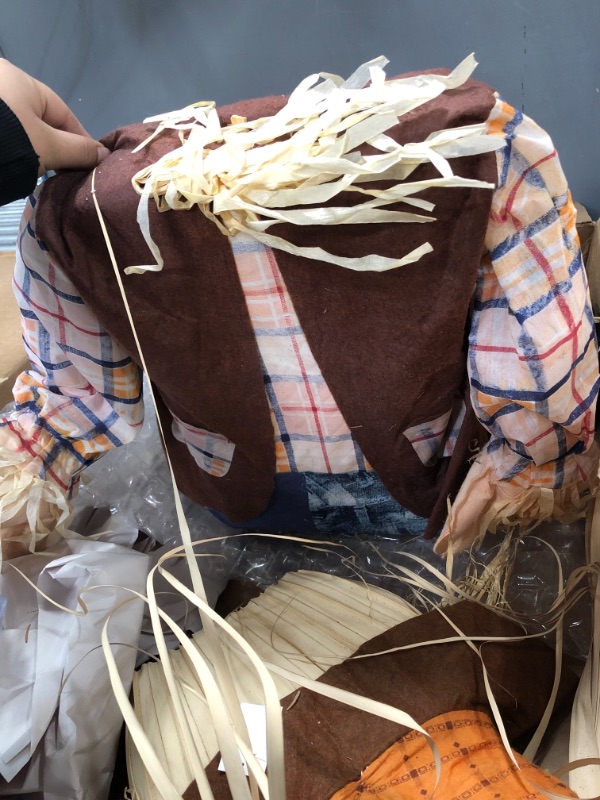 Photo 1 of 60 in. Sitting Scarecrow