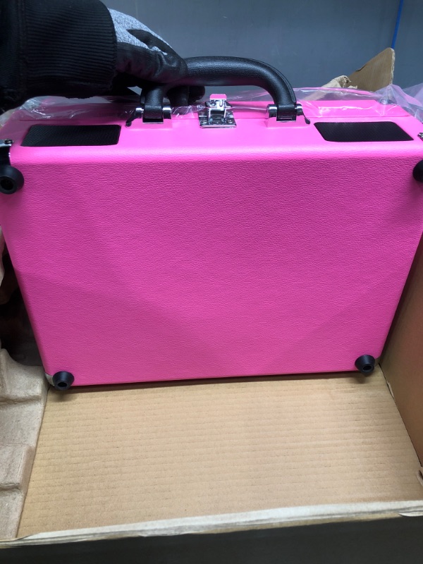 Photo 2 of Victrola Vintage 3-Speed Bluetooth Portable Suitcase Record Player with Built-in Speakers | Upgraded Turntable Audio Sound | Pink, 1SFA (VSC-550BT-PNK)