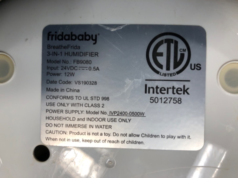 Photo 3 of ****FOR PARTS ONLY DID NOT TURN ON*** Frida Baby Fridababy 3-in-1 Humidifier with Diffuser and Nightlight, White-