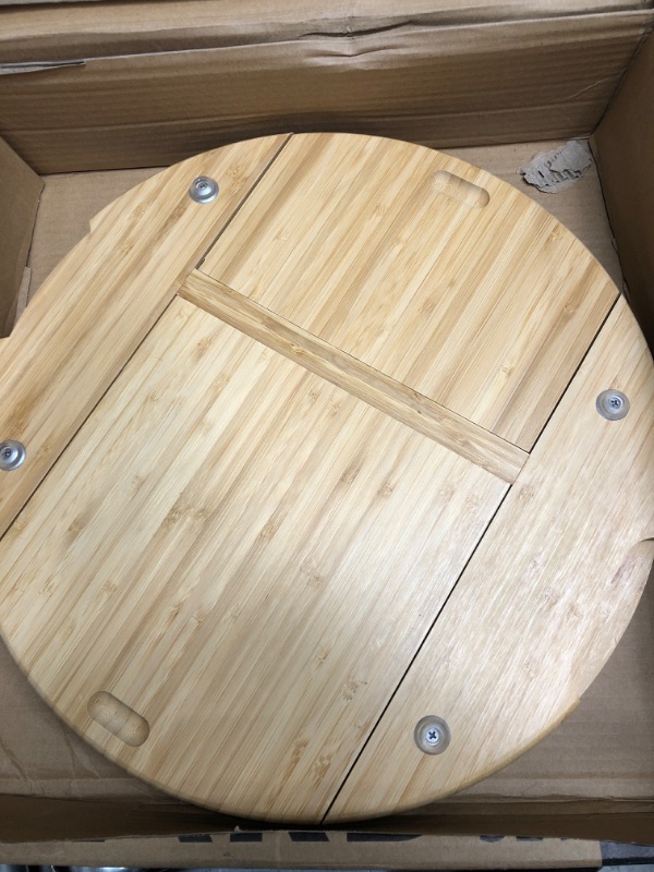 Photo 1 of 15 Inches Diameter Bamboo Thicken Round Wood Tray
