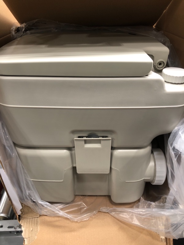 Photo 2 of Camco Portable Toilet for RVs, 5.3 Gallons, Gray (41541) , White