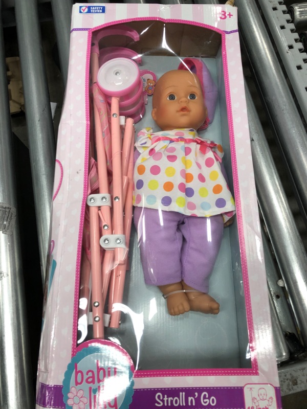 Photo 2 of 16'' Stroll n' Go Baby Lili w/ Doll Pram Play Set