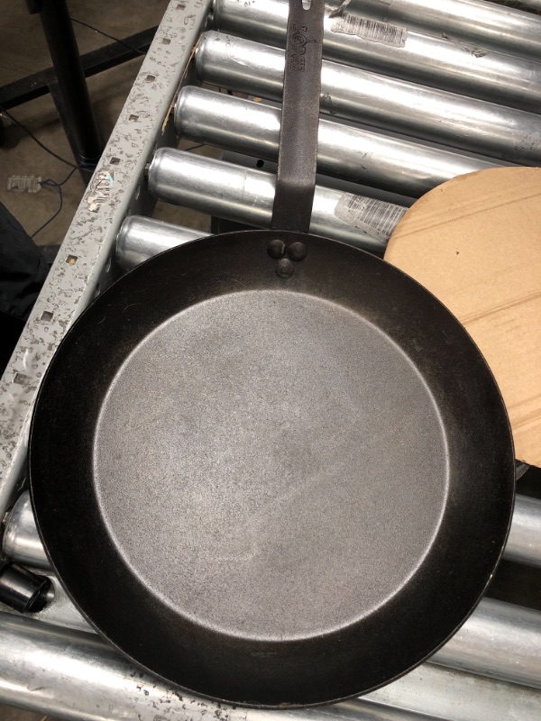 Photo 2 of *Missing Handle Holder* Lodge CRS12 Carbon Steel Skillet, Pre-Seasoned, 12-inch & ASCRHH61 Silicone Hot Handle Holders for Carbon Steel Pans, Orange Black 12" Skillet + Handle Holders, Orange