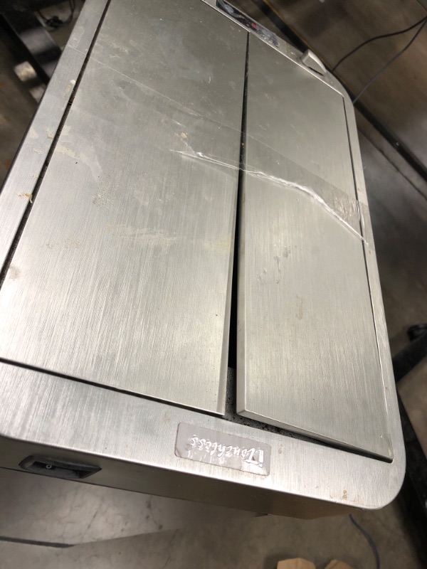 Photo 2 of *Used/Minor Damage-See Photos/Notes*iTouchless 13 Gallon Wings-Open Sensor Trash Can with AbsorbX Odor Filter and Pet-Proof Lid, Stainless Steel, Automatic Touchless Garbage Prevents Dogs & Cats Getting in kitchen-waste-bins