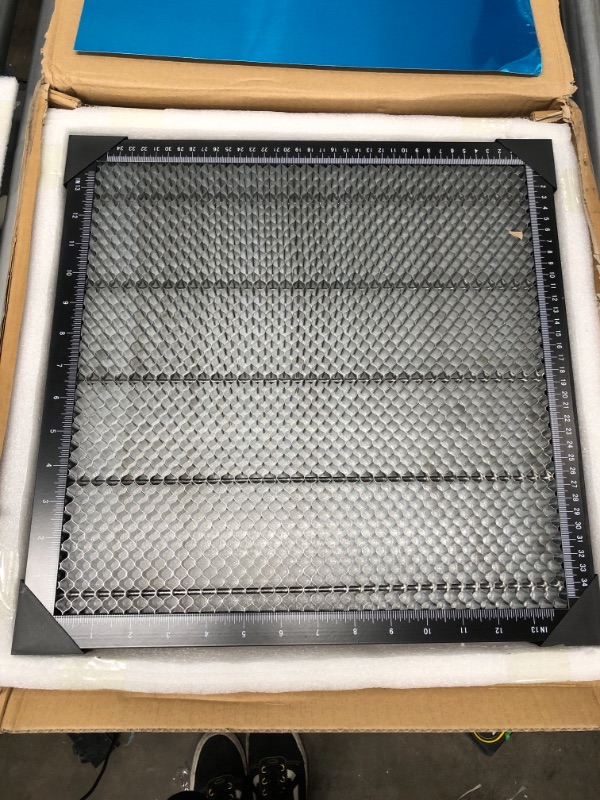 Photo 3 of Honeycomb Working Table Work Bed Plate Panel Platform Board Table-Protecting Visible Cut-Through for CO2 or Diode Laser Engraver Cutting Machine(300x300x22mm)
