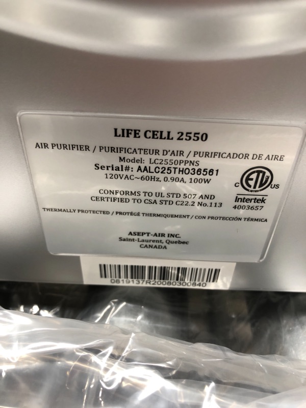 Photo 5 of *Powers On* LIFE CELL 2550 5-Stage Ultimate HEPA & CARBON Air Purifier. Includes a Washable Antimicrobial Prefilter, a 2-stage H13, 99.97% TRUE HEPA filter, and a 2-stage real ACTIVATED CARBON (2 lbs) filter.