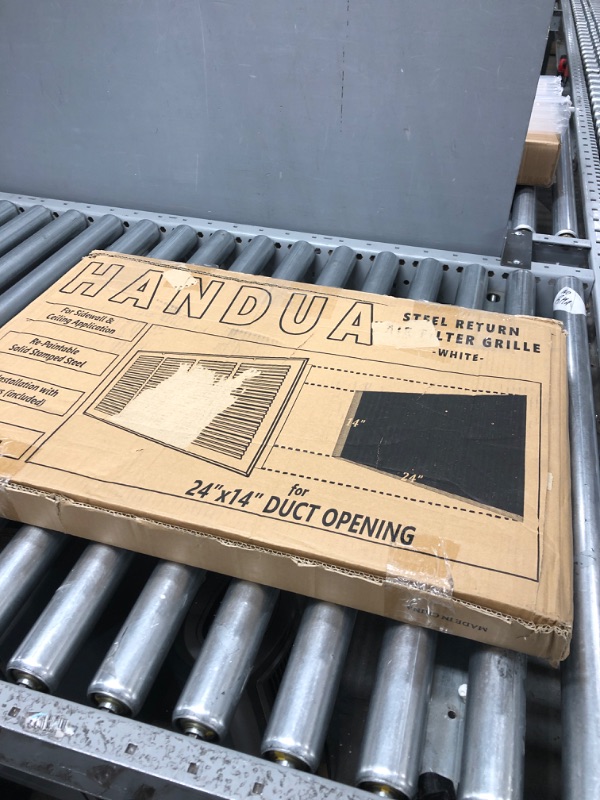 Photo 2 of 24"W x 14"H [Duct Opening Measurements] Steel Return Air Filter Grille [Removable Door] for 1-inch Filters | Vent Cover Grill, White | Outer Dimensions: 26 5/8"W X 16 5/8"H for 24x14 Duct Opening Duct Opening style: 24 Inchx14 Inch