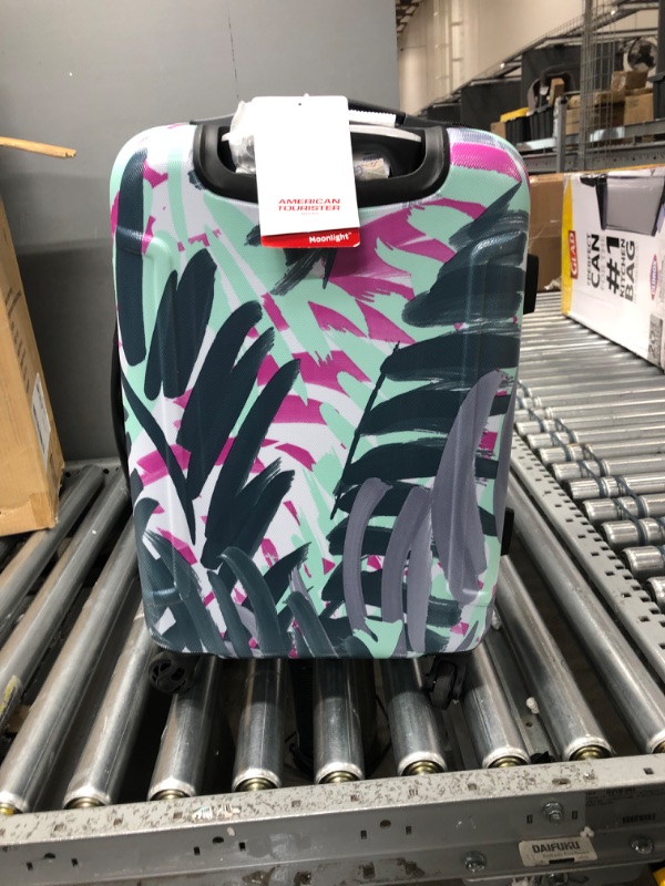 Photo 2 of American Tourister Moonlight Hardside Expandable Luggage with Spinner Wheels, Palm Trees, Carry-On 21-Inch Carry-On 21-Inch Palm Trees