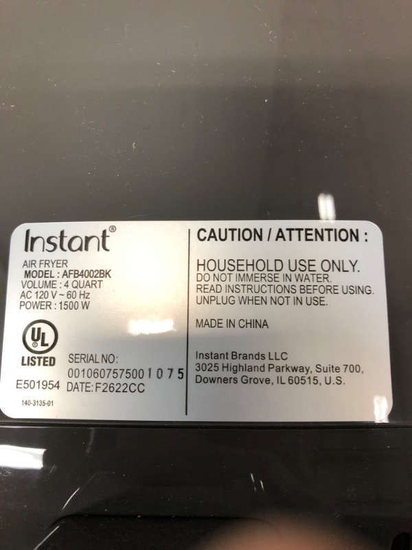 Photo 4 of Instant Essentials 4QT Air Fryer Oven, From the Makers of Instant Pot with EvenCrisp Technology, Nonstick and Dishwasher-Safe Basket, Fast Cooking, Easy-to-Use, Includes Free App with over 100 Recipes Chrome