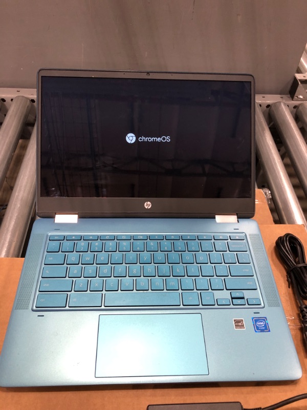 Photo 3 of HP Laptop X360 14a Chromebook 14" HD Touchscreen, Entertaining from Any Angle Intel Celeron, 4GB LPDDR4 64GB eMMC WiFi Webcam Stereo Speakers Bluetooth 4.2 Chrome Blue Metallic Color (Renewed)