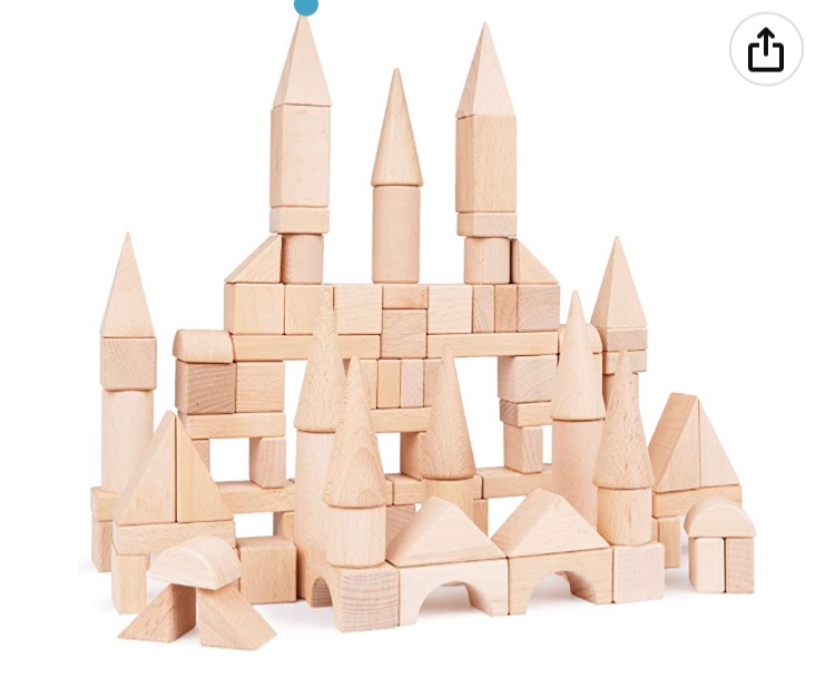 Photo 1 of **SEE NOTES**
GenJuw 100Pcs Wooden Building Blocks Set- Wood Stacker Stacking Blocks Game Toys