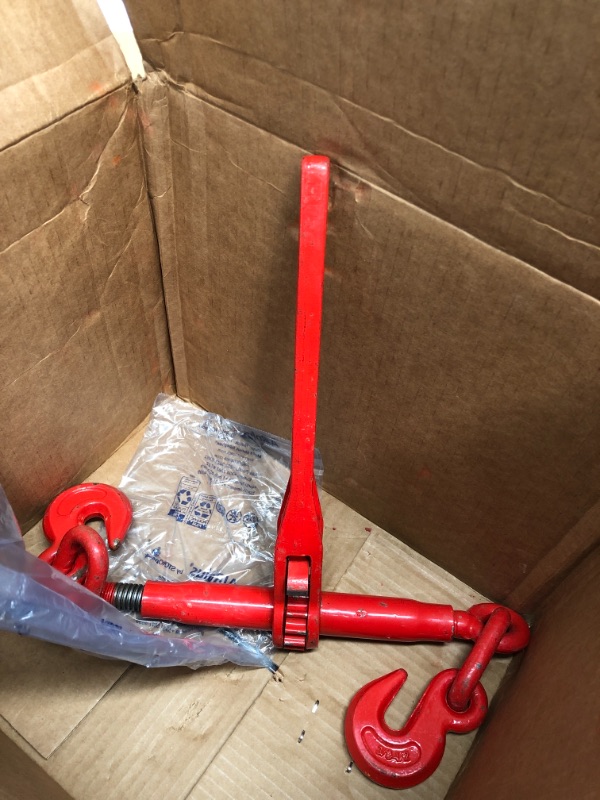 Photo 2 of Aain ED03A2 Ratchet Load Binder, 3/8-1/2in-9200 LBS, Red,1 Pack 1 Pack 3/8- 1/2in-9200 LBS