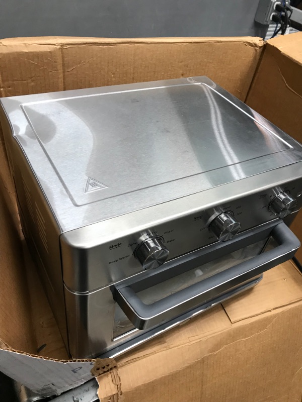 Photo 1 of GE Mechanical Air Fryer Toaster Oven + Accessory Set | Convection Toaster with 7 Cook Modes | Large Capacity Oven - Fits 12" Pizza | Countertop Kitchen Essentials | Stainless Steel
