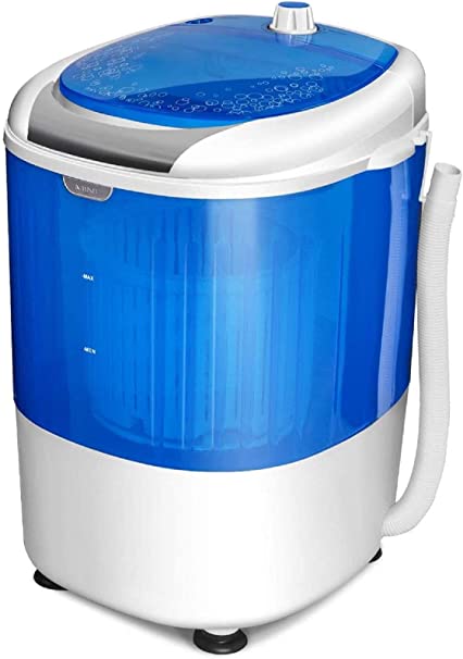 Photo 1 of COSTWAY Portable Mini Washing Machine with Spin Dryer, Washing Capacity 5.5lbs, Electric Compact Machines Durable Design Energy Saving, Rotary Controller, Laundry Washer for Home Apartment RV, Blue
