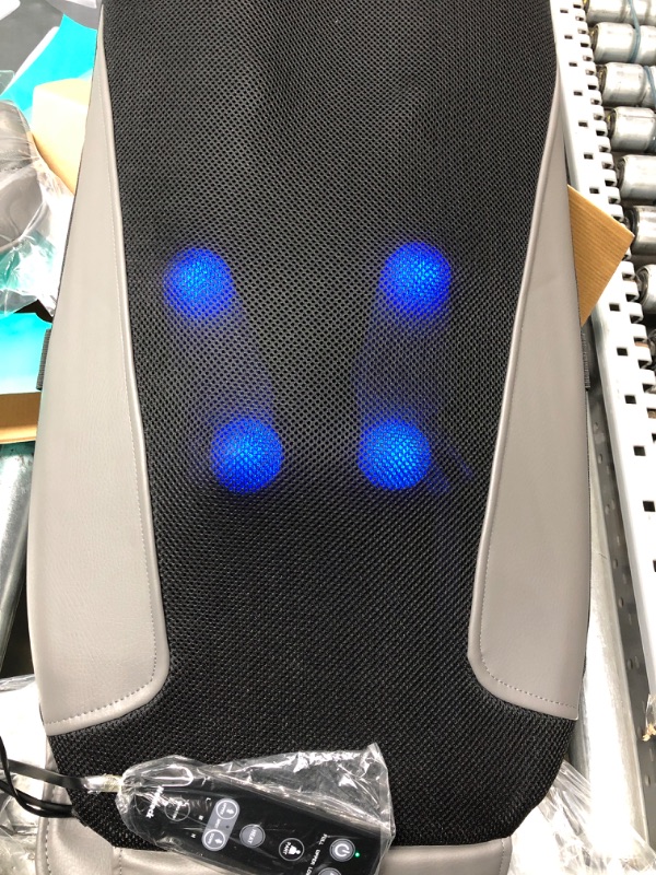 Photo 2 of Nekteck Shiatsu Neck & Back Massager with Heat, Deep Tissue Kneading Massage Chair Pad for Back, Waist, Thighs Pain Relief, Electric Massage Seat Cushion for Home & Office Use