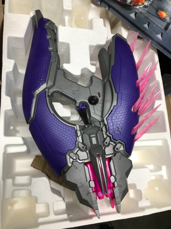 Photo 2 of **MAY NEED NEW BATTERIES**
Nerf LMTD Halo Needler Dart-Firing Blaster, Light-Up Needles, 10-Dart Rotating Drum, 10 Nerf Elite Darts, Game Card with in-Game Content
