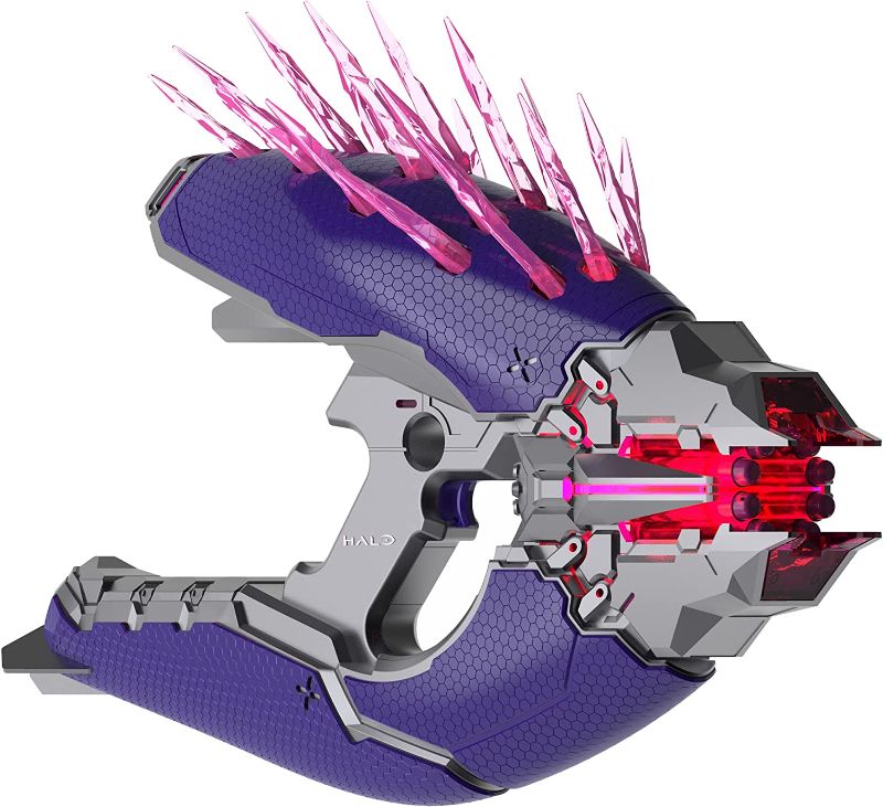 Photo 1 of **MAY NEED NEW BATTERIES**
Nerf LMTD Halo Needler Dart-Firing Blaster, Light-Up Needles, 10-Dart Rotating Drum, 10 Nerf Elite Darts, Game Card with in-Game Content
