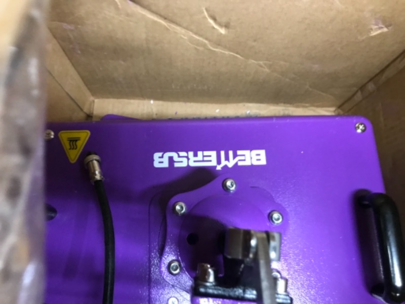 Photo 2 of **MISSING ACCESSORIES AND POWER CORD**
BetterSub Heat Press Machine Industrial-Quality 11oz/15oz Mug T-Shirt Combo' Swing Away CE Panel Heat Transfer Machine Sublimation Print Machine Purple
