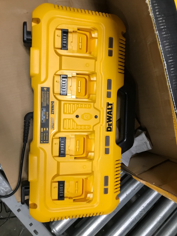 Photo 3 of **UNABLE TO TEST**
DEWALT 20V MAX* Charger, 4-Port, Rapid Charge (DCB104) , Black/Yellow