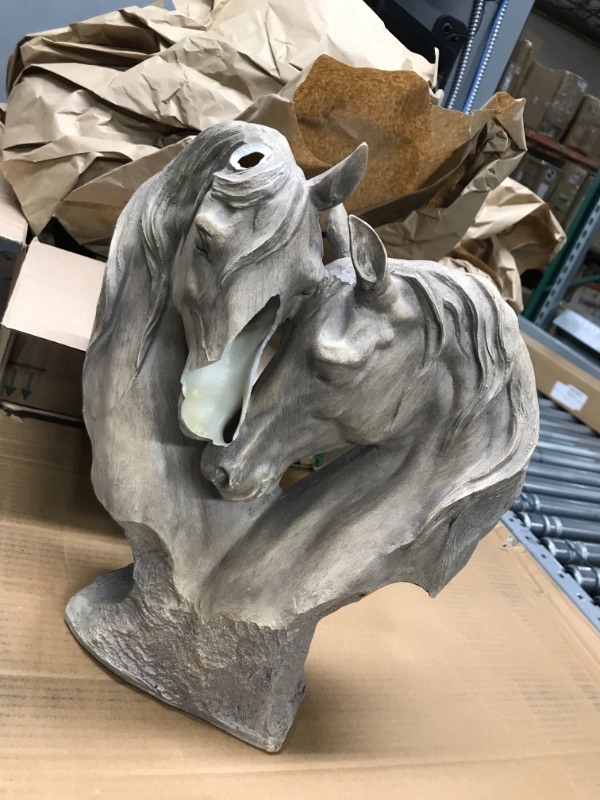 Photo 2 of **facial damage to one horse**
Touch of Class Loving Horses Table Sculpture Tan - Light Brown - Made of Resin - Display Decor for Horse Lovers Bedroom, Living Room - Animal Head Bust Statues - Nuzzling Equine