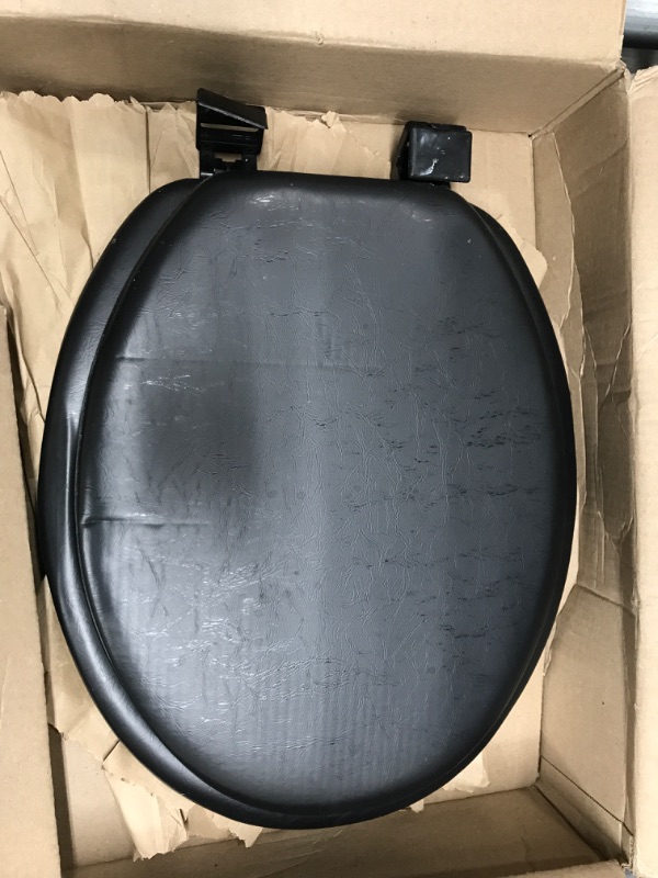 Photo 3 of *Used-See Photos* 17" Soft Toilet Seat Black - Bath Bliss

