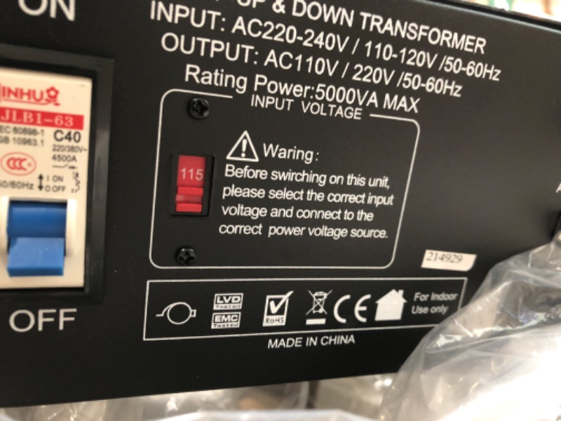 Photo 3 of ELC T-5000 5000-Watt Voltage Converter Transformer - Step Up/Down - 110V/220V - Circuit Breaker Protection [3-Years Warranty]