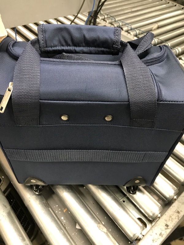 Photo 4 of Amazon Basics Underseat Carry-On Rolling Travel Luggage Bag, 14 Inches, Navy Blue Navy Blue Luggage Bag