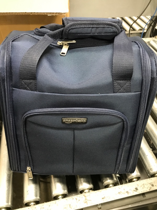 Photo 2 of Amazon Basics Underseat Carry-On Rolling Travel Luggage Bag, 14 Inches, Navy Blue Navy Blue Luggage Bag