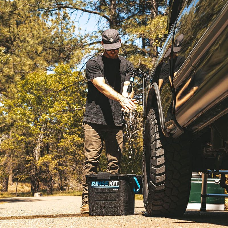 Photo 9 of 3.5 Gallon RinseKit PRO Portable Shower + Touchless Auto Nozzle Bundle, Battery Pressurized, High Pressure, Motion-Detecting Portable Faucet Included, Perfect as a Portable Hand Washing Station