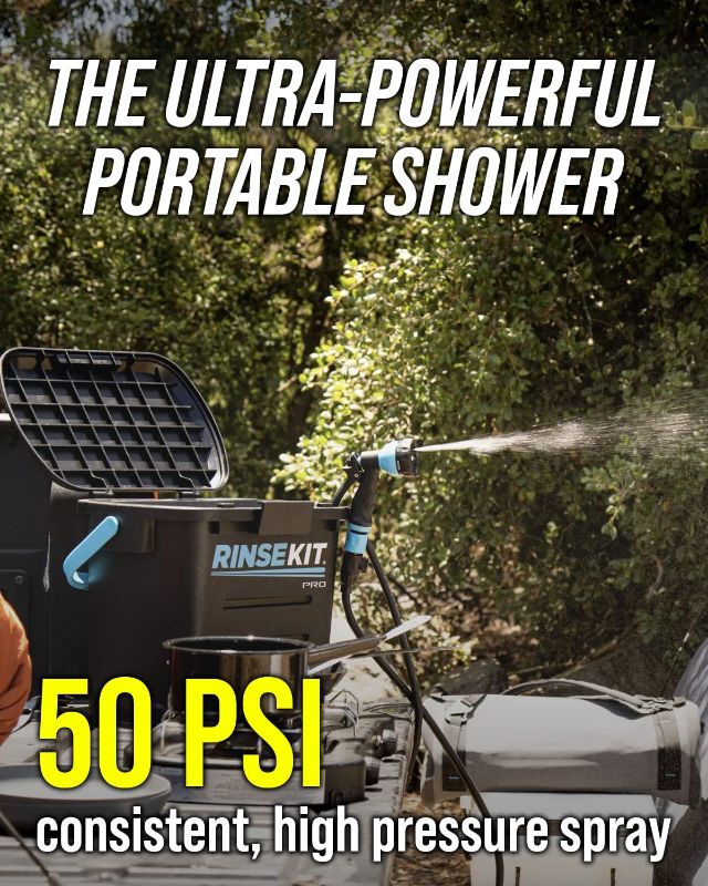 Photo 3 of 3.5 Gallon RinseKit PRO Portable Shower + Touchless Auto Nozzle Bundle, Battery Pressurized, High Pressure, Motion-Detecting Portable Faucet Included, Perfect as a Portable Hand Washing Station