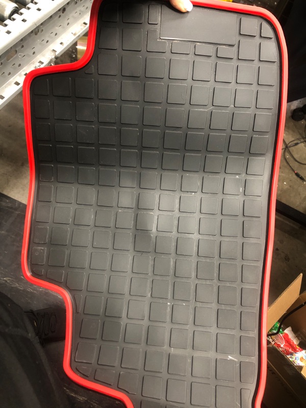 Photo 5 of HD-Mart Car Floor Mat for Audi Q5 SQ5 2018 2019 2020 2021 2022 2023 Custom Fit Black Red Rubber Auto Floor Liners Set Waterproof All Weather Protection Heavy Duty Odorless (No Hybrid Models) Red Edge 2018-2023 Version