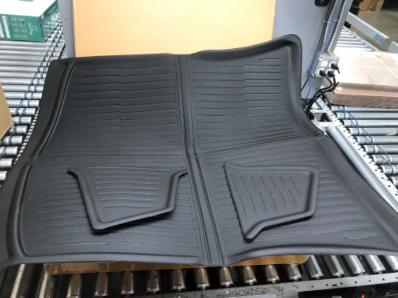 Photo 3 of BASENOR 8PCS Tesla Model Y Floor Mats 3D Full Set Interior Liners All-Weather Anti-Slip Waterproof Frunk & Rear Trunk Mat Accessories for 5-Seat Model Y 2023 2022 2021 2020 8PCS Model Y