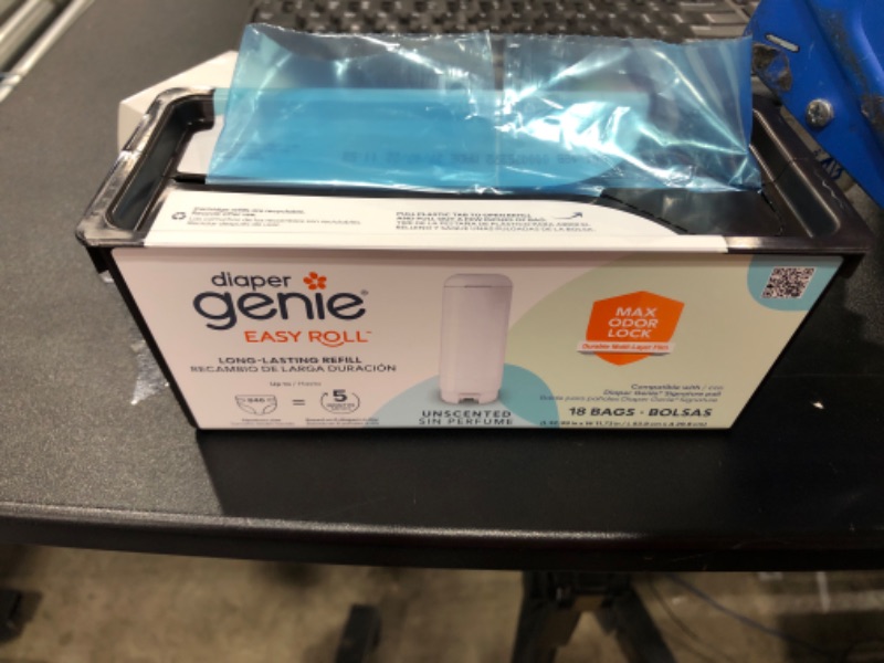 Photo 5 of Diaper Genie Signature Pail Includes 1 Easy Roll Refill with 18 Bags | Holds Up to 846 Newborn-Sized Diapers Per Refill New Signature Pail + Long-Lasting Refill