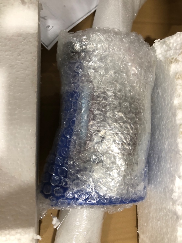 Photo 1 of VEVOR Pool Rail 32x23 Pool Railing 304 Stainless Steel 250LBS Load Capacity Silver Rustproof Pool Handrail Humanized Swimming Pool Handrail with Blue Grip Cover & M8 Drill Bit & Self-Taping Screws 32x23 Inch