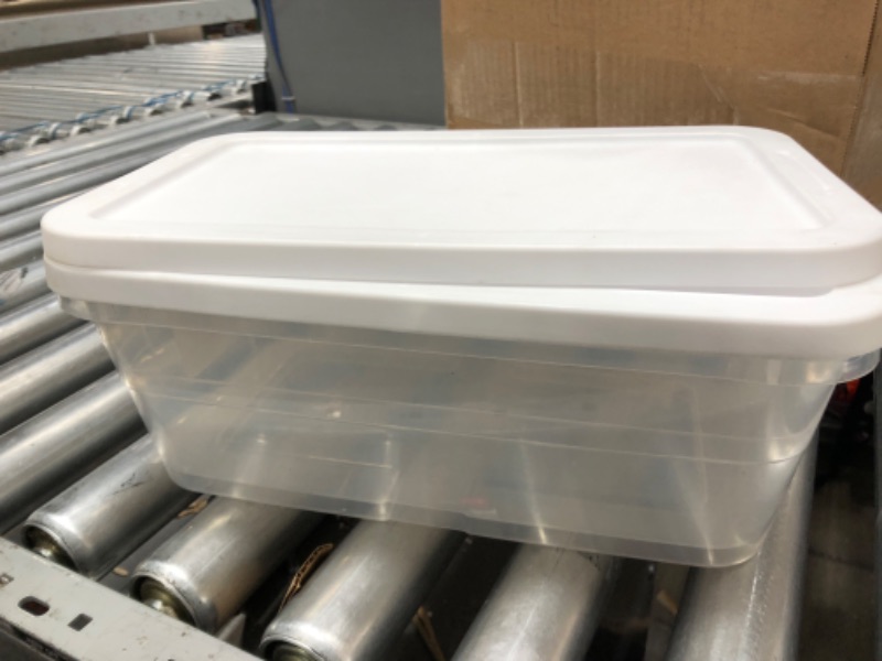 Photo 1 of 6qt Clear Storage Box White - Room Essentials 2 ct