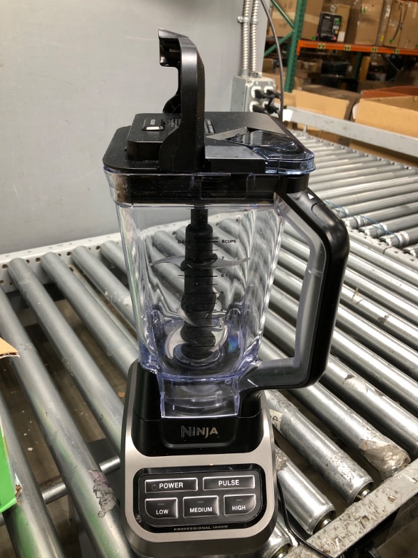 Photo 2 of *Tested-Handle Doesn't Go Down-See Photos* Ninja BL610 Professional 72 Oz Countertop Blender with 1000-Watt Base and Total Crushing Technology for Smoothies, Ice and Frozen Fruit, Black, 9.5 in L x 7.5 in W x 17 in H with 25 Chef-inspired Recipes