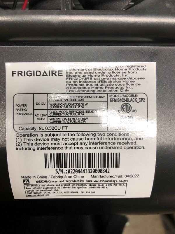 Photo 5 of *Tested* FRIGIDAIRE EFMIS462-BLACK 12 Can Retro Mini Portable Personal Fridge/Cooler for Home, Office or Dorm, Black BLACK Cooler