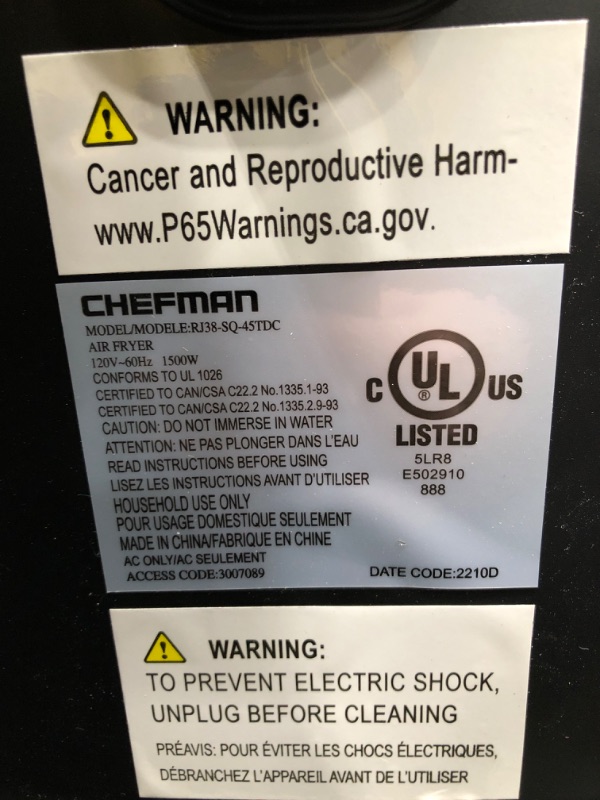 Photo 2 of *Tested* CHEFMAN Air Fryer Healthy Cooking, 4.5 Qt,User Friendly and Dual Control Temperature, Nonstick Stainless Steel, Dishwasher Safe Basket, w/ 60 Minute Timer & Auto Shutoff 4.5 Quart - Stainless Steel