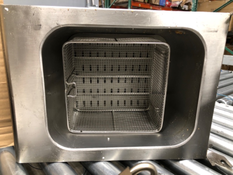 Photo 1 of *Doesn't Power On/Parts Only/Dirty-See Photos* Valgus 1750W Stainless Steel Electric Deep Fryer 12L Large Capacity Countertop Kitchen Frying Machine with Basket & Lid, Drain System
