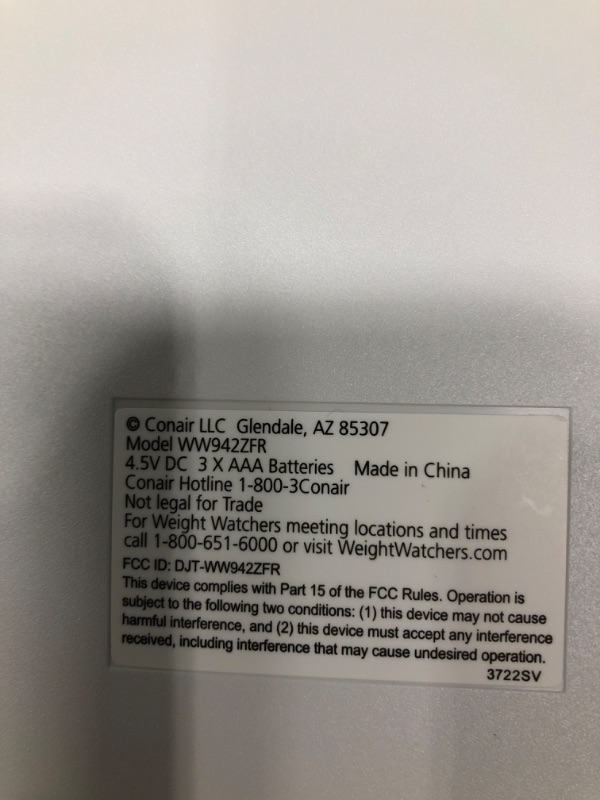 Photo 2 of ***ITEM VARIES FROM STOCK PHOTO*** WW Scales by Conair Bluetooth Body Analysis Bathroom Scale, Measures Body Fat, Body Water, Bone Mass, Muscle Mass & BMI, 9 User Memory, 400 Lbs. Capacity