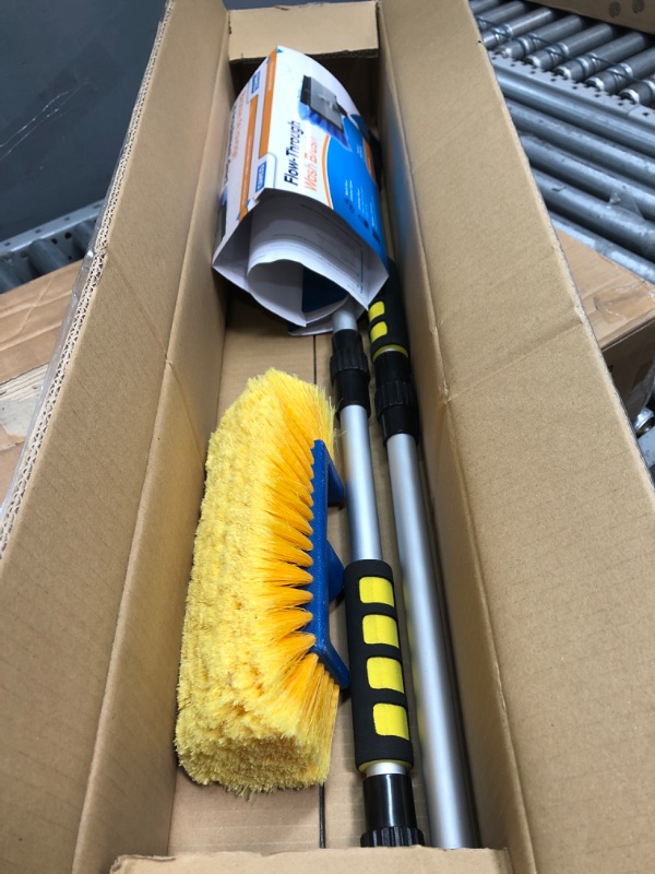 Photo 2 of Used ** Camco RV/Car Flow-Through Wash Brush with Adjustable Handle (43633) Premium