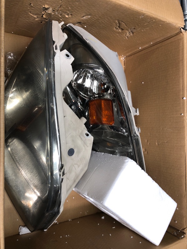 Photo 2 of Used/ major damaged  **ADCARLIGHTS for 2005-2010 Cobalt Headlight Assembly compatible with 2005-2010 Chevy Cobalt / 2007-2009 Pontiac G5 / 2005-2006 Pursuit Clear Lens Chrome Housing Amber Reflector Headlamp Replacement L+R OE Replacement A-Chrome Housing