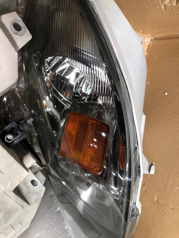 Photo 4 of Used/ major damaged  **ADCARLIGHTS for 2005-2010 Cobalt Headlight Assembly compatible with 2005-2010 Chevy Cobalt / 2007-2009 Pontiac G5 / 2005-2006 Pursuit Clear Lens Chrome Housing Amber Reflector Headlamp Replacement L+R OE Replacement A-Chrome Housing